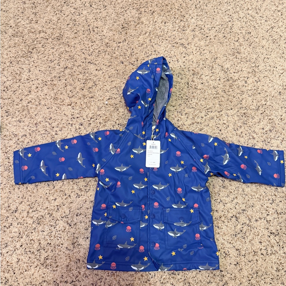 Blue Kids Raincoat with Fun Print